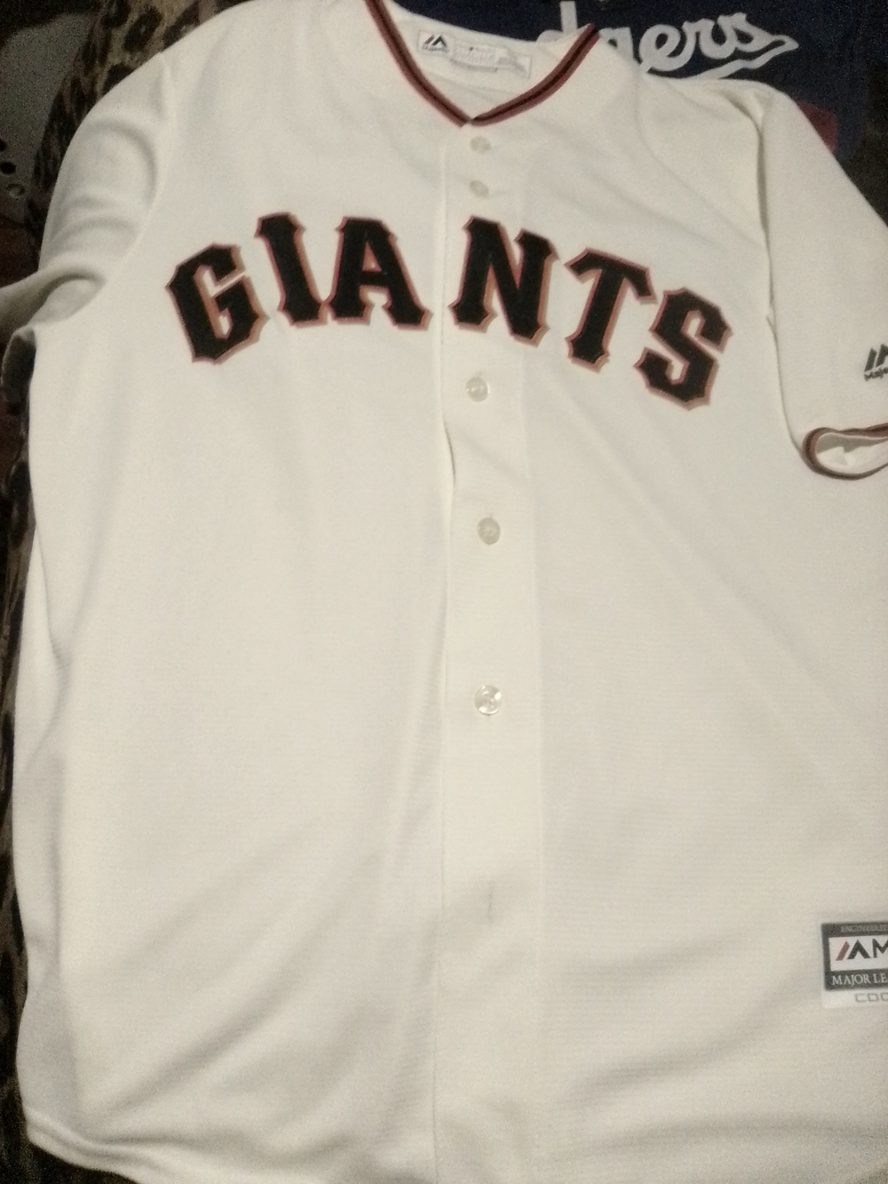 Majestic San Francisco Giants White Jersey with Black and Orange Lettering
